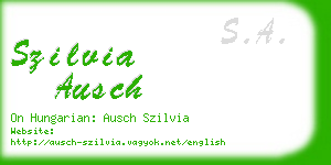 szilvia ausch business card